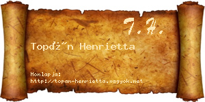 Topán Henrietta névjegykártya