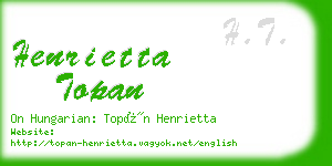 henrietta topan business card